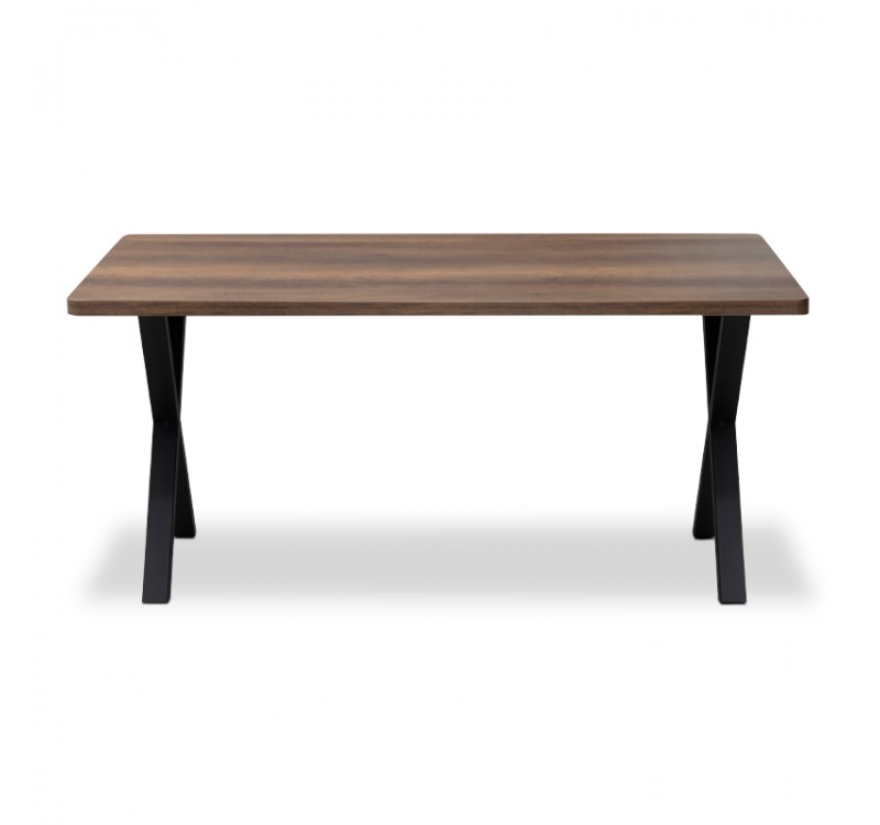 Τραπέζι Jeremy Megapap Mdf - μεταλλικό χρώμα καρυδί 140x80x75εκ.