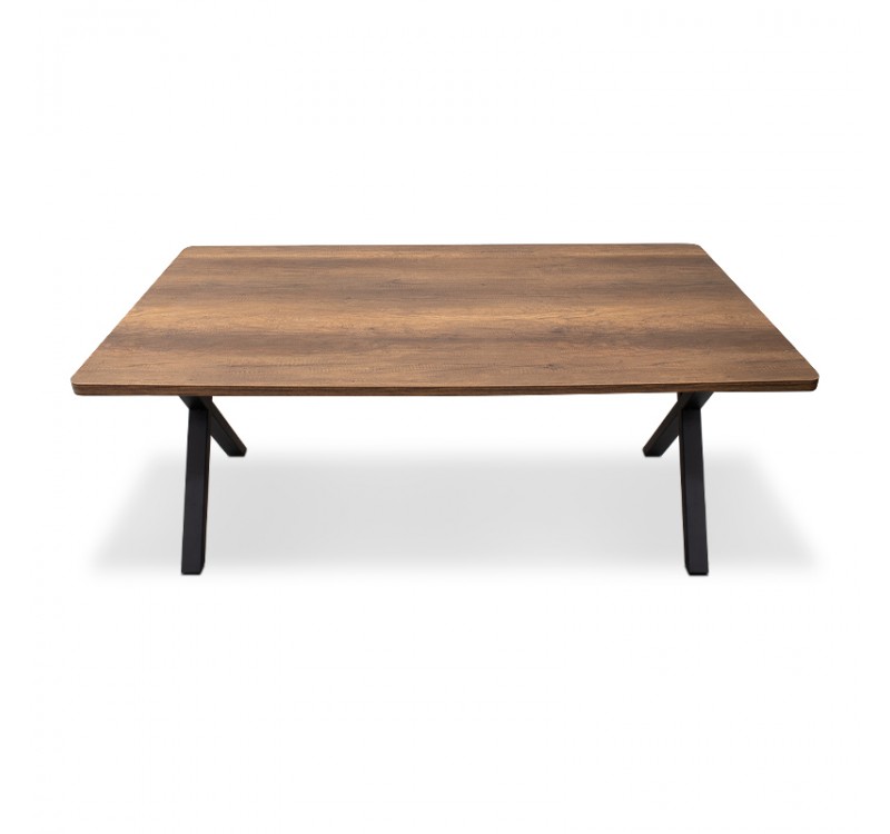 Τραπέζι Jeremy Megapap Mdf - μεταλλικό χρώμα καρυδί 140x80x75εκ.