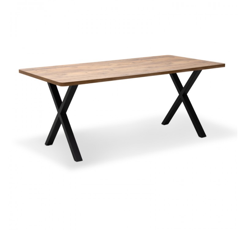 Τραπέζι Jeremy Megapap Mdf - μεταλλικό χρώμα ακακίας 160x80x75εκ.