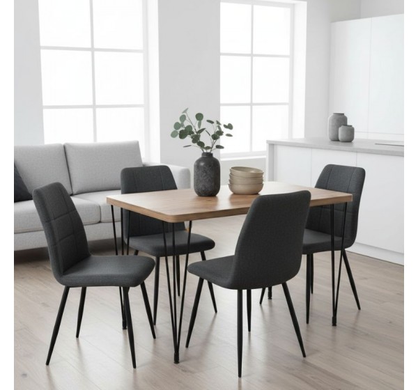Τραπέζι Roger Megapap Mdf - μεταλλικό χρώμα ακακίας 120x70x75εκ.