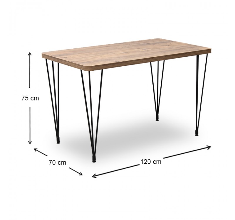 Τραπέζι Roger Megapap Mdf - μεταλλικό χρώμα ακακίας 120x70x75εκ.