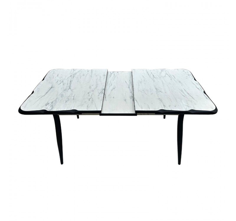 Τραπέζι Karen Megapap επεκτεινόμενο χρώμα λευκό εφέ μαρμάρου - μαύρο 130/160x80x75εκ.