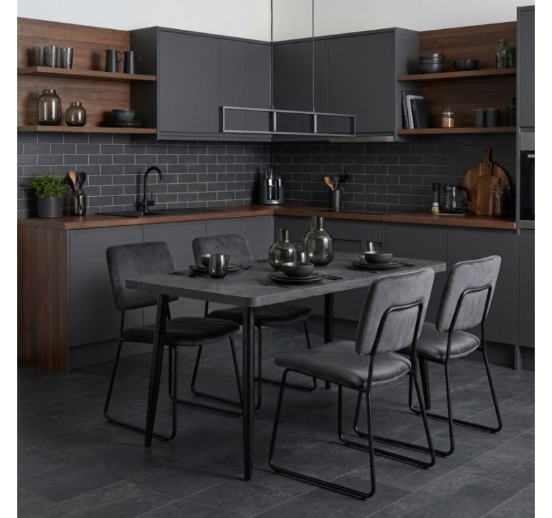 Τραπέζι Levico Megapap Mdf - μεταλλικό χρώμα σκούρο γκρι σκυροδέματος 130x75x75εκ.