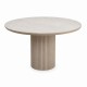 Τραπέζι Hazar Megapap Mdf χρώμα travertine - sandstone Ø119,5x76εκ.