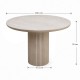 Τραπέζι Hazar Megapap Mdf χρώμα travertine - sandstone Ø100,5x76εκ.