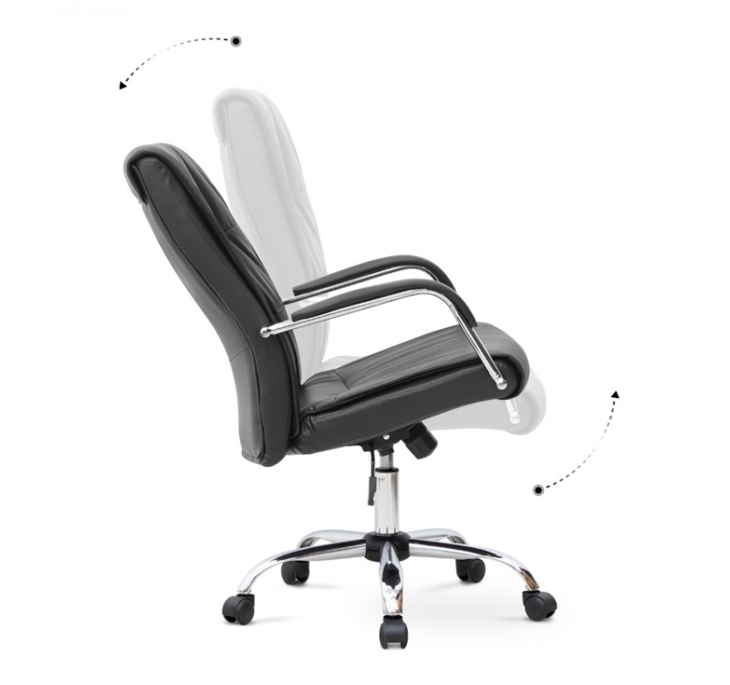 Καρέκλα γραφείου διευθυντική Matteo Megapap από τεχνόδερμα χρώμα μαύρο 60x66x105/115εκ.