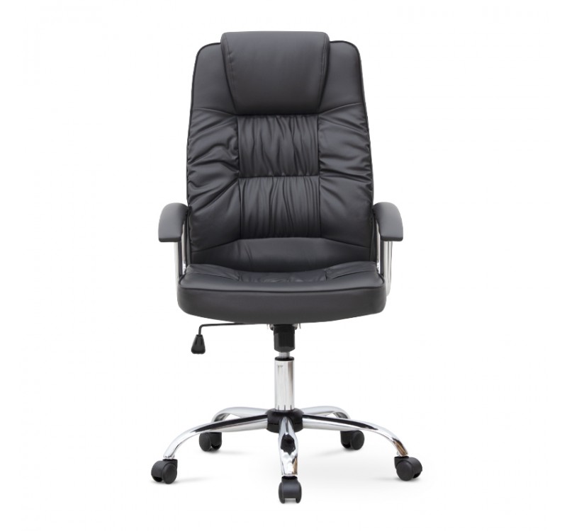 Καρέκλα γραφείου διευθυντική Arial Megapap από τεχνόδερμα χρώμα μαύρο 62x63x112/122εκ.