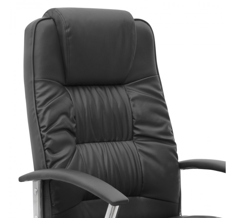 Καρέκλα γραφείου διευθυντική Arial Megapap από τεχνόδερμα χρώμα μαύρο 62x63x112/122εκ.