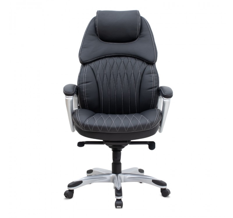 Καρέκλα γραφείου διευθυντική Duke Megapap από τεχνόδερμα χρώμα μαύρο 72x70x120/125εκ.