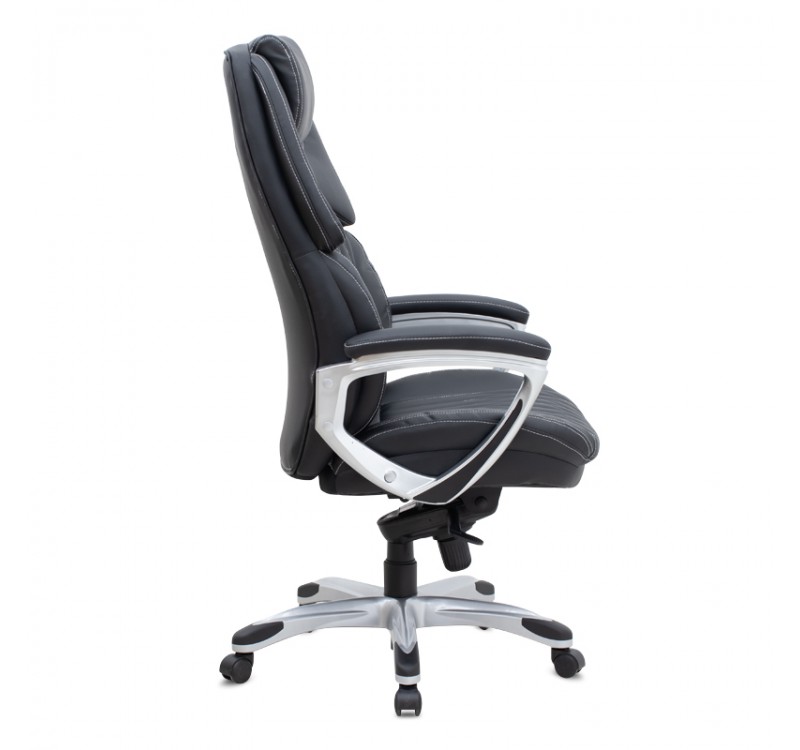 Καρέκλα γραφείου διευθυντική Duke Megapap από τεχνόδερμα χρώμα μαύρο 72x70x120/125εκ.