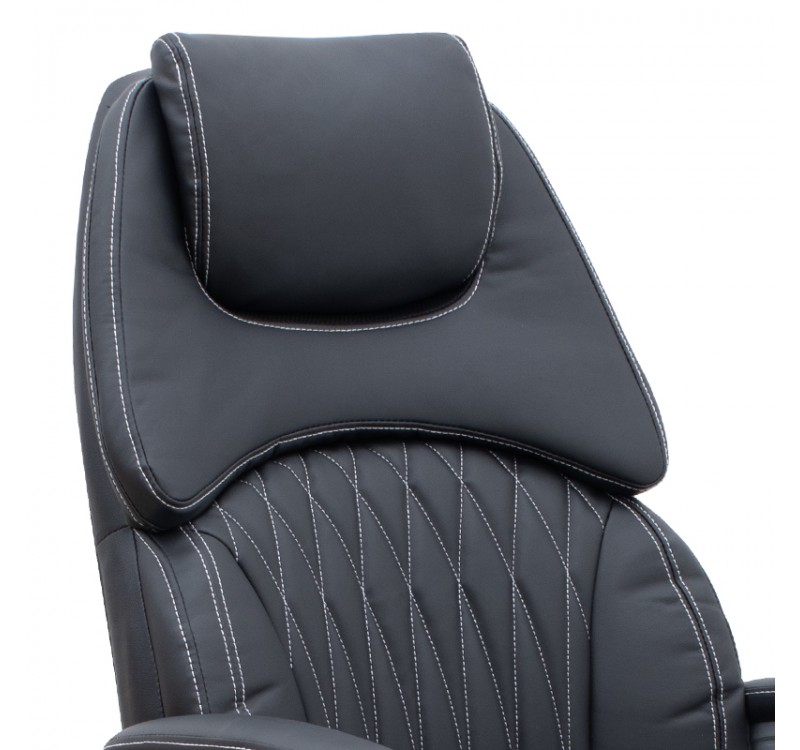 Καρέκλα γραφείου διευθυντική Duke Megapap από τεχνόδερμα χρώμα μαύρο 72x70x120/125εκ.