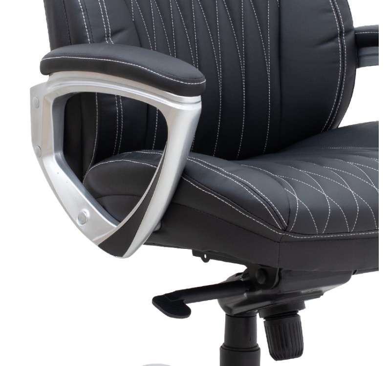 Καρέκλα γραφείου διευθυντική Duke Megapap από τεχνόδερμα χρώμα μαύρο 72x70x120/125εκ.