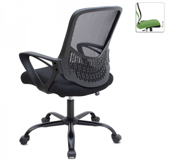Καρέκλα γραφείου Freda Megapap με ύφασμα Mesh χρώμα μαύρο 65x65x90/100εκ.