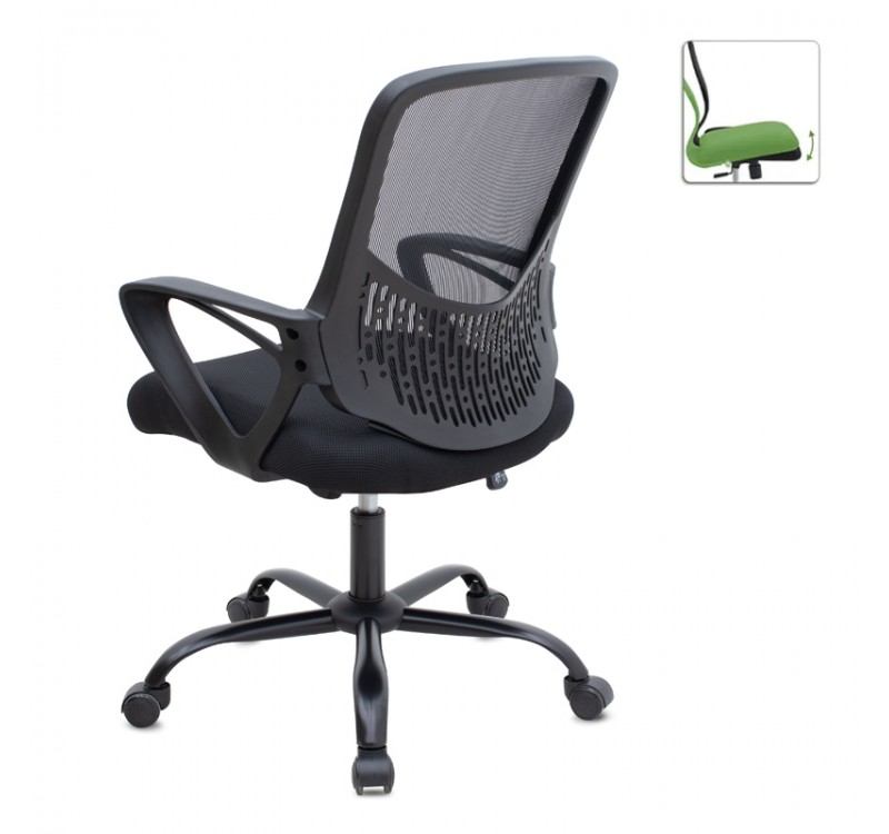 Καρέκλα γραφείου Freda Megapap με ύφασμα Mesh χρώμα μαύρο 65x65x90/100εκ.