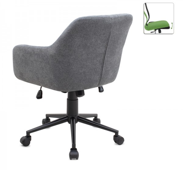 Καρέκλα γραφείου Alice Megapap υφασμάτινη χρώμα γκρι 61x61x80/90εκ.