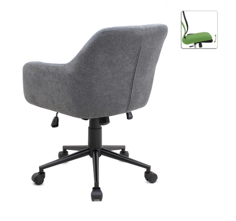 Καρέκλα γραφείου Alice Megapap υφασμάτινη χρώμα γκρι 61x61x80/90εκ.