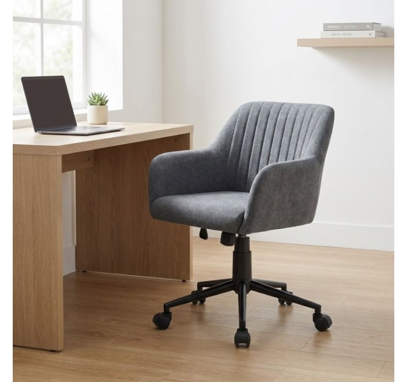 Καρέκλα γραφείου Alice Megapap υφασμάτινη χρώμα γκρι 61x61x80/90εκ.