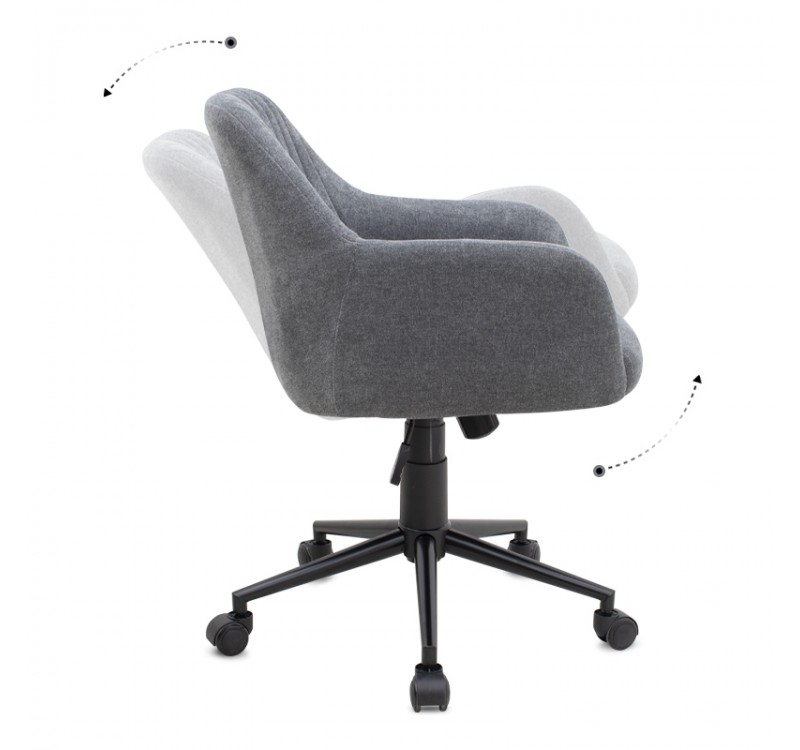 Καρέκλα γραφείου Alice Megapap υφασμάτινη χρώμα γκρι 61x61x80/90εκ.