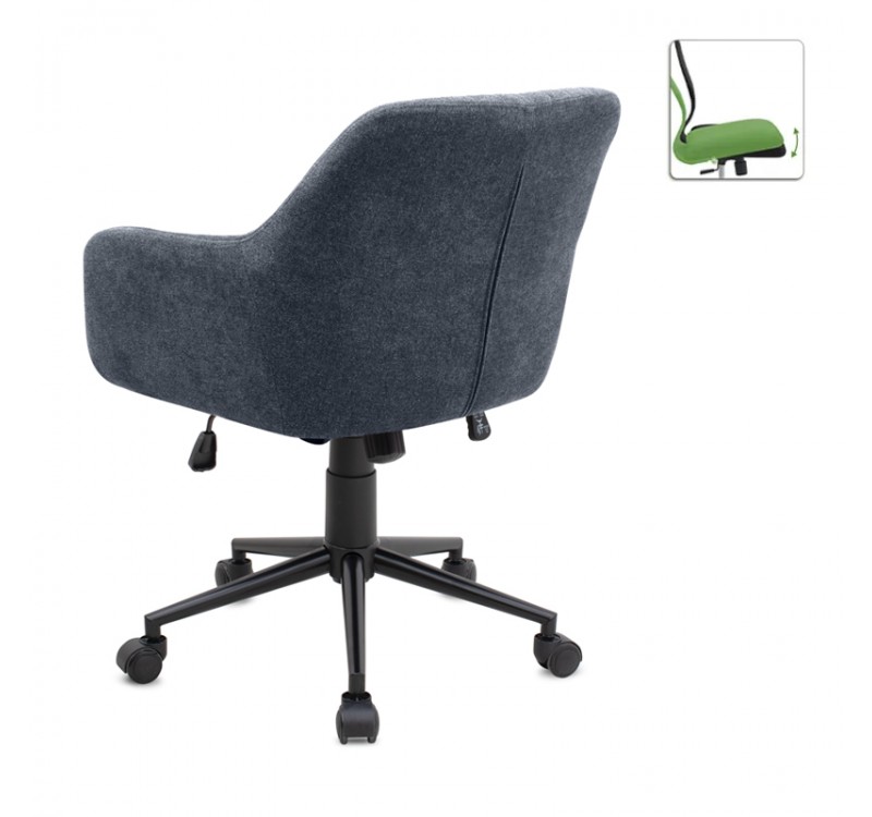 Καρέκλα γραφείου Alice Megapap υφασμάτινη χρώμα ανθρακί 61x61x80/90εκ.