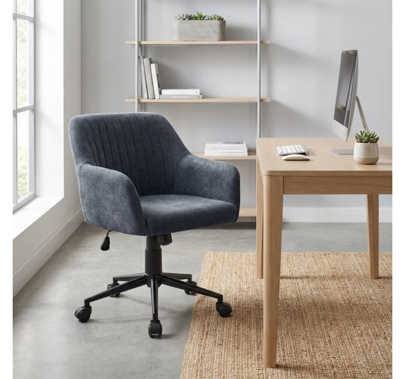 Καρέκλα γραφείου Alice Megapap υφασμάτινη χρώμα ανθρακί 61x61x80/90εκ.