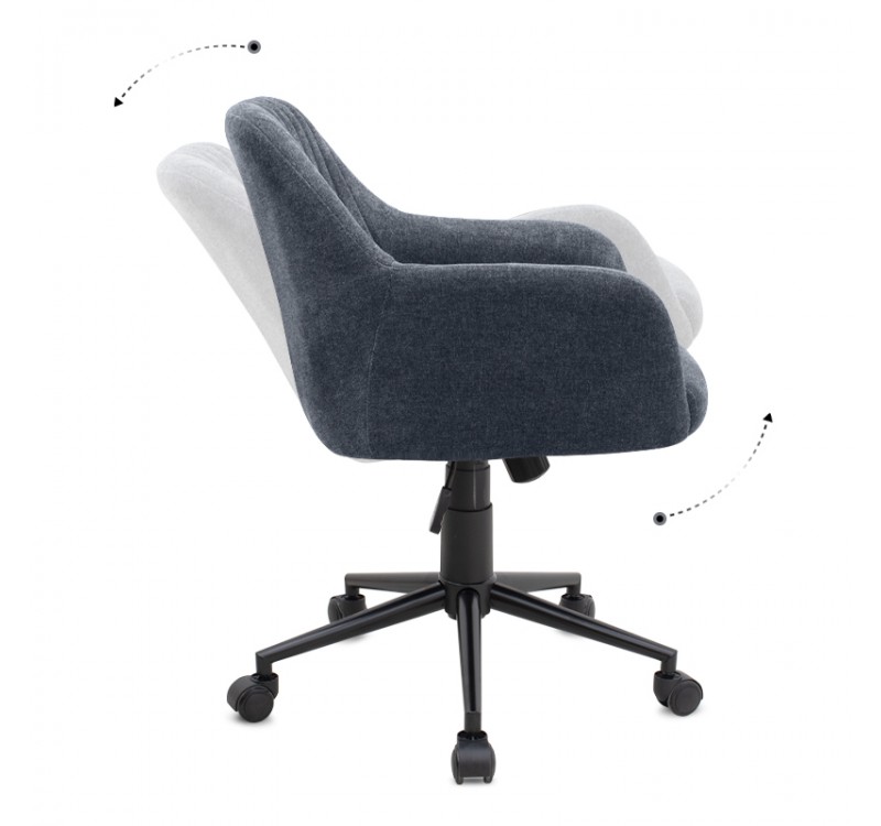 Καρέκλα γραφείου Alice Megapap υφασμάτινη χρώμα ανθρακί 61x61x80/90εκ.