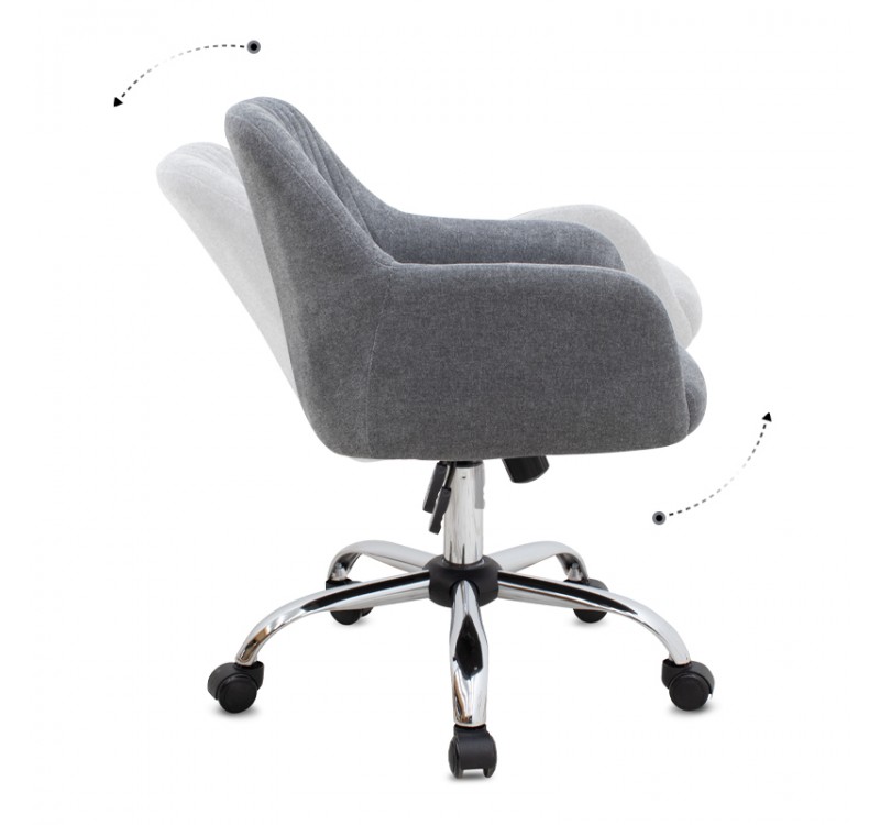 Καρέκλα γραφείου Lana Megapap υφασμάτινη χρώμα γκρι 61x61x80/90εκ.