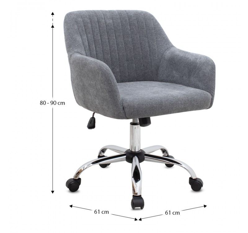 Καρέκλα γραφείου Lana Megapap υφασμάτινη χρώμα γκρι 61x61x80/90εκ.