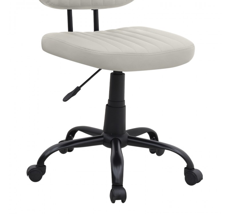 Καρέκλα γραφείου Romano Megapap από τεχνόδερμα χρώμα λευκό 46x53x79/86εκ.