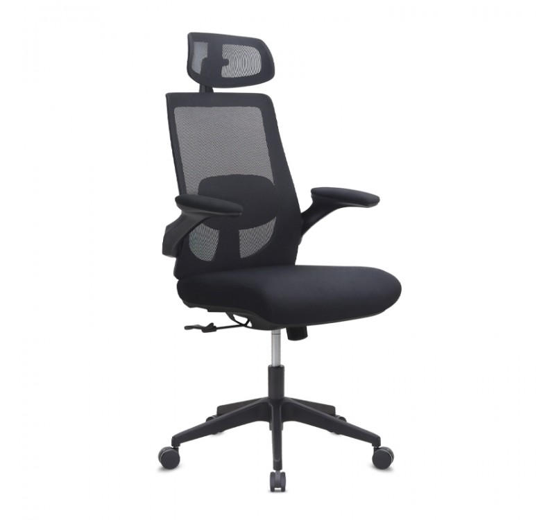 Καρέκλα γραφείου διευθυντική Belora Megapap με ύφασμα Mesh χρώμα μαύρο 63,5x62x117/127εκ.