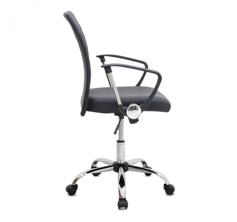 Καρέκλα γραφείου Avelon Megapap από τεχνόδερμα χρώμα μαύρο 60x56x94/103εκ.