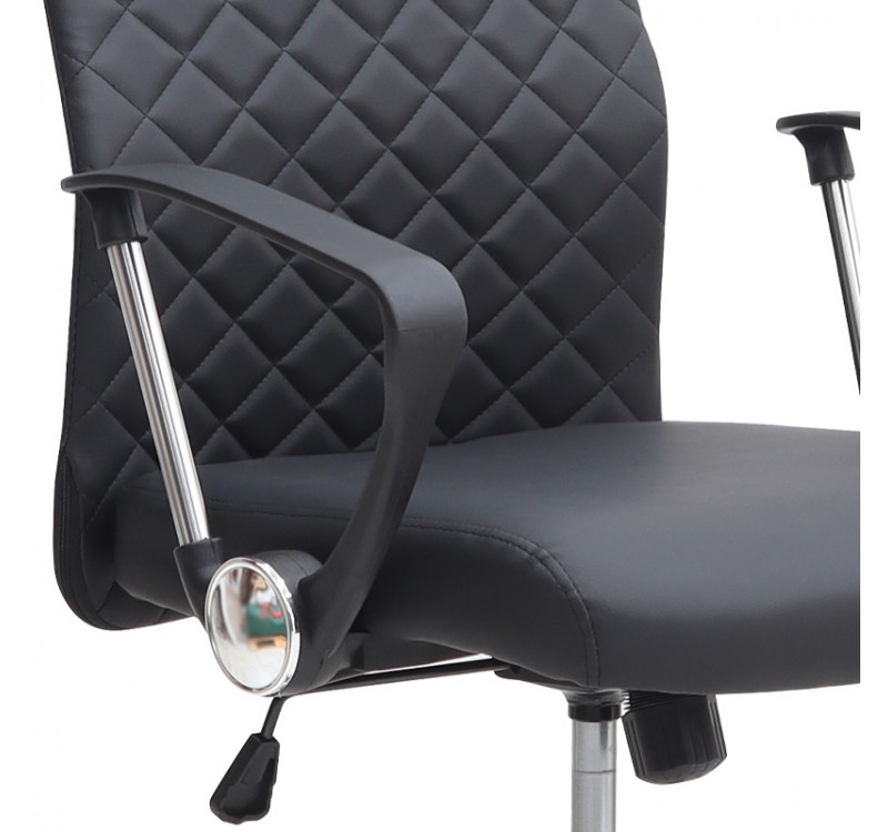 Καρέκλα γραφείου Avelon Megapap από τεχνόδερμα χρώμα μαύρο 60x56x94/103εκ.