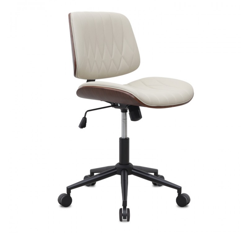 Καρέκλα γραφείου Corina Megapap από τεχνόδερμα χρώμα ανοιχτό μπεζ 60x65x82/92εκ.