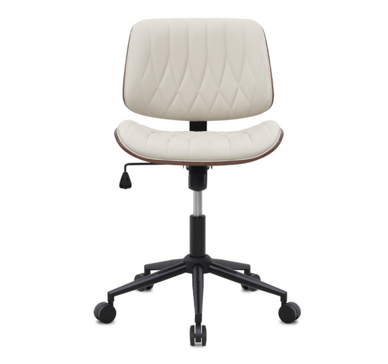 Καρέκλα γραφείου Corina Megapap από τεχνόδερμα χρώμα ανοιχτό μπεζ 60x65x82/92εκ.