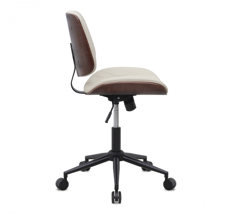 Καρέκλα γραφείου Corina Megapap από τεχνόδερμα χρώμα ανοιχτό μπεζ 60x65x82/92εκ.