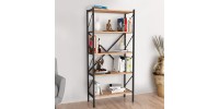 Βιβλιοθήκη Jocasta Megapap μεταλλική - μελαμίνης χρώμα pine oak 66x34x160εκ.