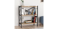 Βιβλιοθήκη Jocasta Megapap μεταλλική - μελαμίνης χρώμα pine oak 66x34x85εκ.
