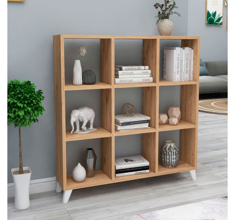 Βιβλιοθήκη Saul Megapap χρώμα pine oak 88,2x20x88,2εκ.