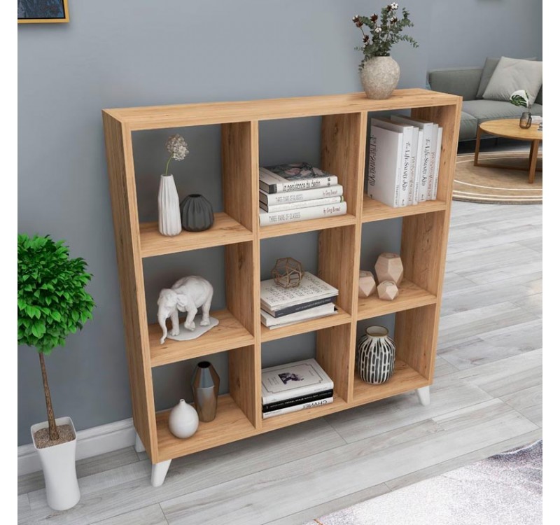 Βιβλιοθήκη Saul Megapap χρώμα pine oak 88,2x20x88,2εκ.