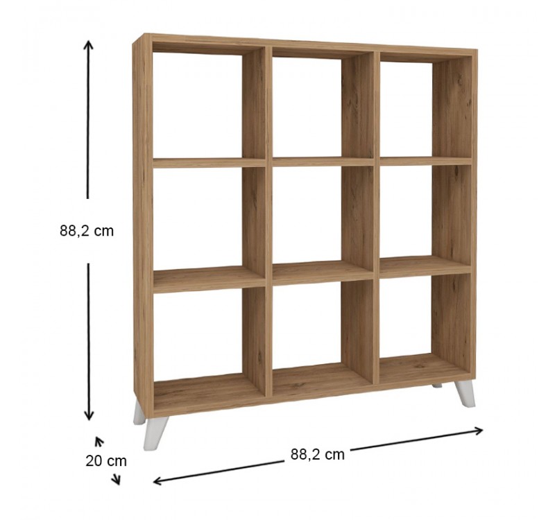 Βιβλιοθήκη Saul Megapap χρώμα pine oak 88,2x20x88,2εκ.