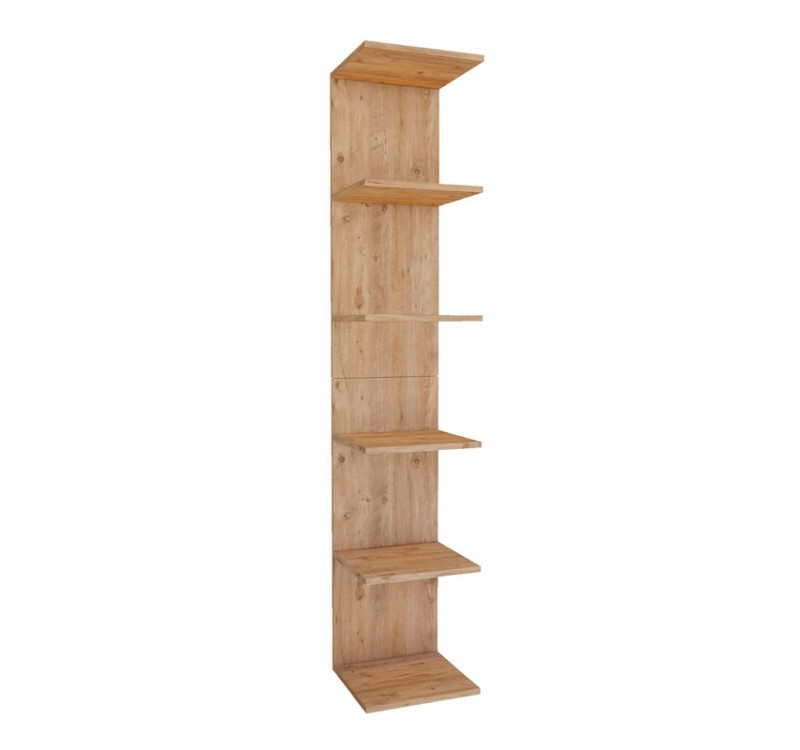 Βιβλιοθήκη - Ραφιέρα τοίχου Ogden Megapap χρώμα pine oak 34,5x30x180εκ.