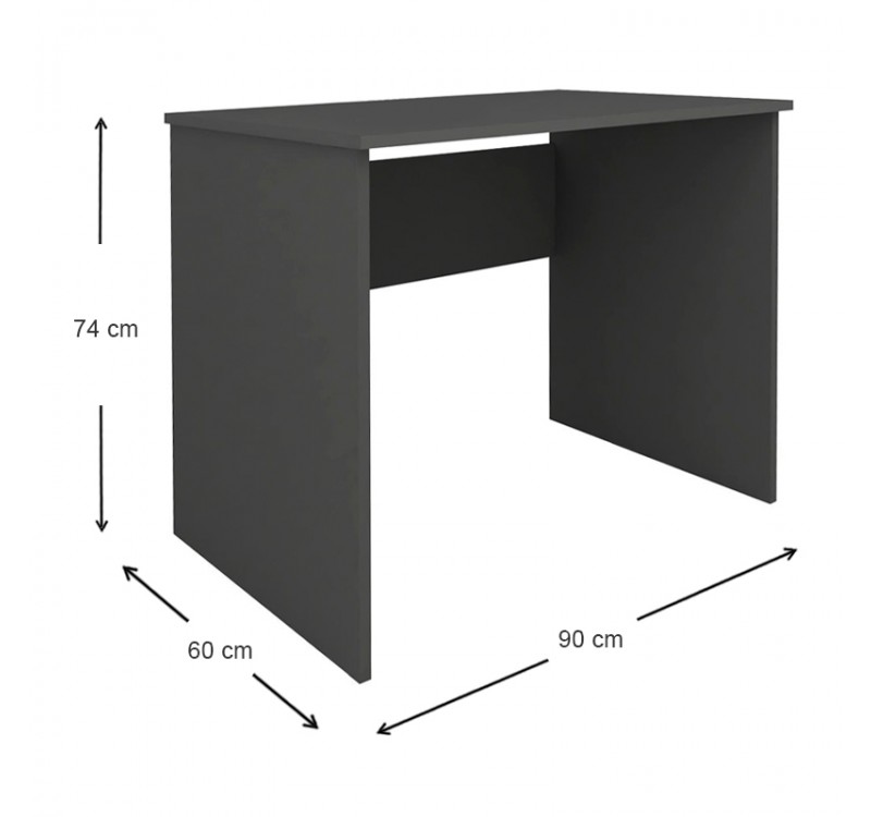 Γραφείο εργασίας Kalen Megapap χρώμα ανθρακί 90x60x74εκ.