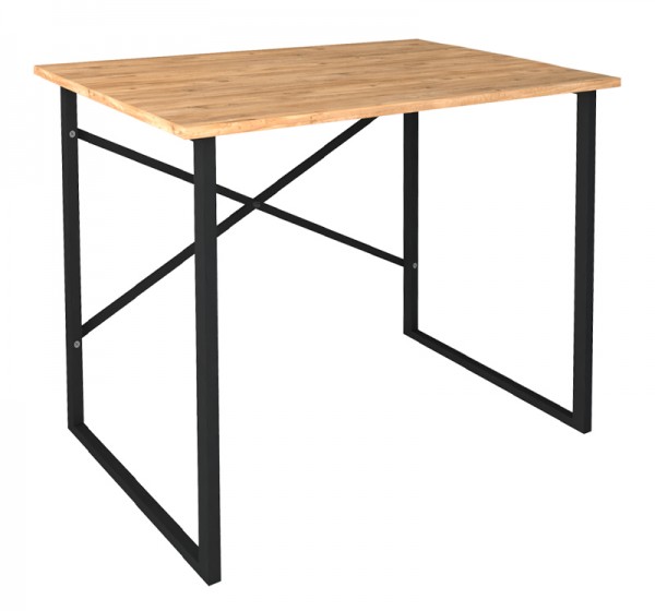 Γραφείο εργασίας Rilke Megapap χρώμα μαύρο - pine oak 90x60x75εκ.