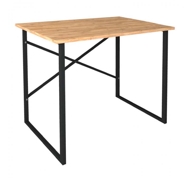 Γραφείο εργασίας Rilke Megapap χρώμα μαύρο - pine oak 90x60x75εκ.