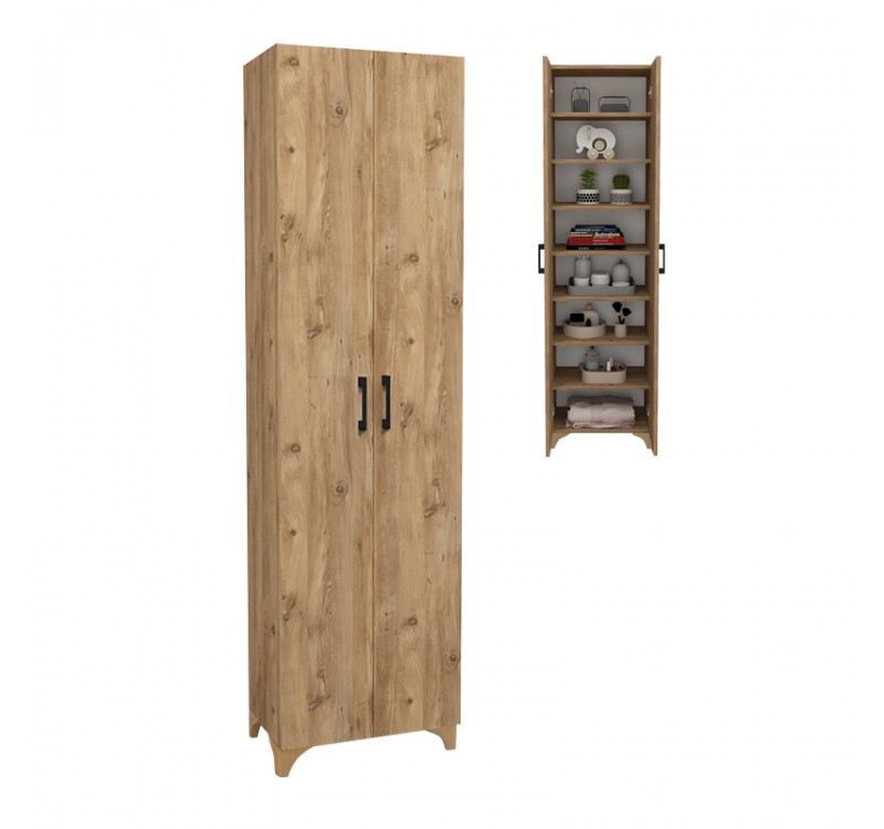 Ντουλάπα - Παπουτσοθήκη Lilly Megapap χρώμα pine oak 49x32x178εκ.