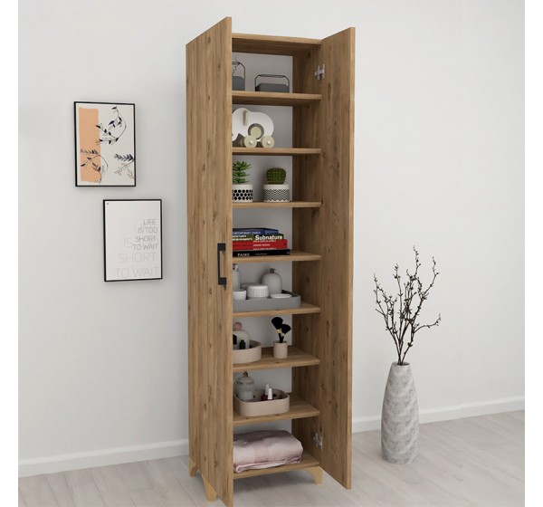Ντουλάπα - Παπουτσοθήκη Lilly Megapap χρώμα pine oak 49x32x178εκ.