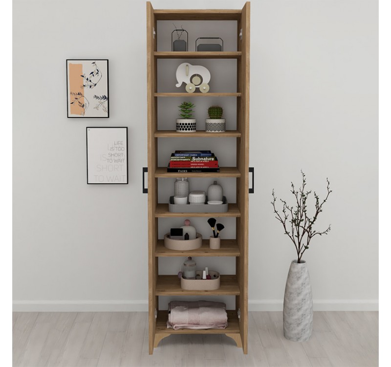 Ντουλάπα - Παπουτσοθήκη Lilly Megapap χρώμα pine oak 49x32x178εκ.