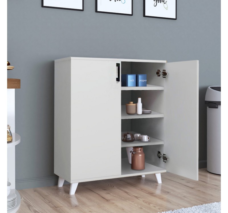 Ντουλάπι κουζίνας/μπάνιου - Παπουτσοθήκη Lilly Megapap χρώμα λευκό 72x32,5x88εκ.