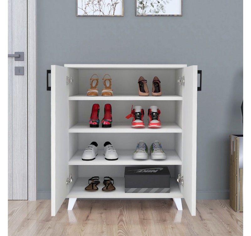 Ντουλάπι κουζίνας/μπάνιου - Παπουτσοθήκη Lilly Megapap χρώμα λευκό 72x32,5x88εκ.