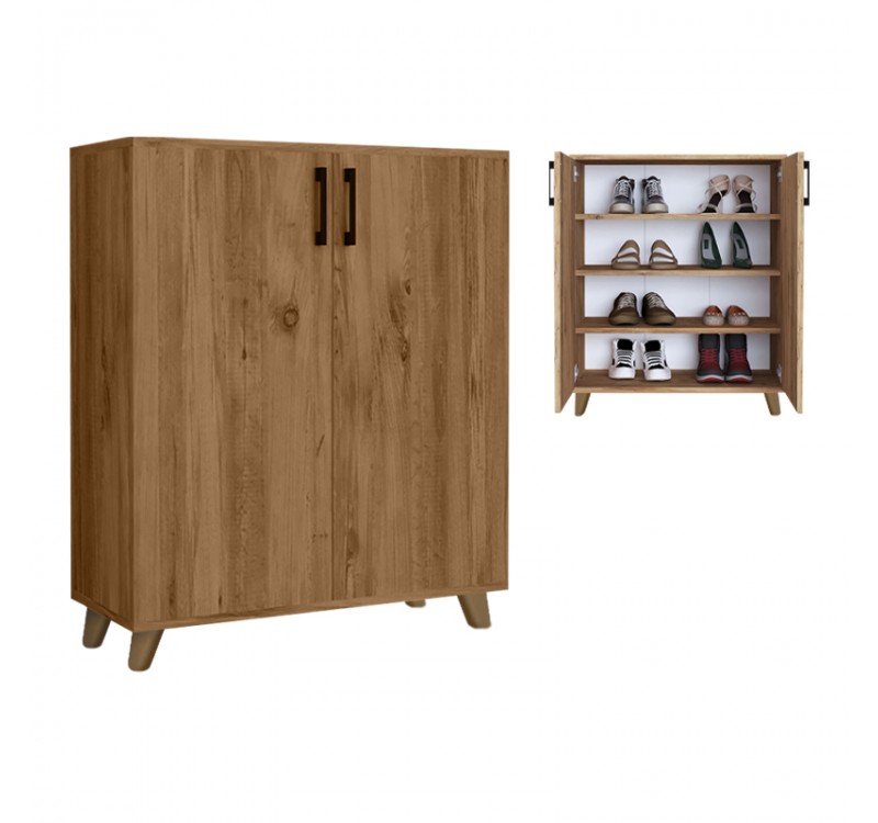 Ντουλάπι κουζίνας/μπάνιου - Παπουτσοθήκη Lilly Megapap χρώμα pine oak 72x32,5x88εκ.