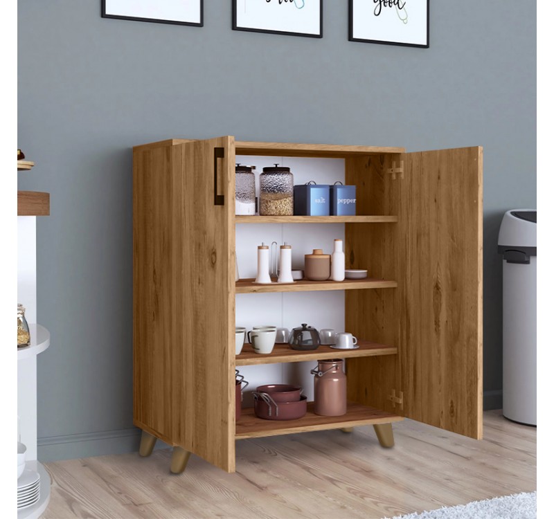 Ντουλάπι κουζίνας/μπάνιου - Παπουτσοθήκη Lilly Megapap χρώμα pine oak 72x32,5x88εκ.